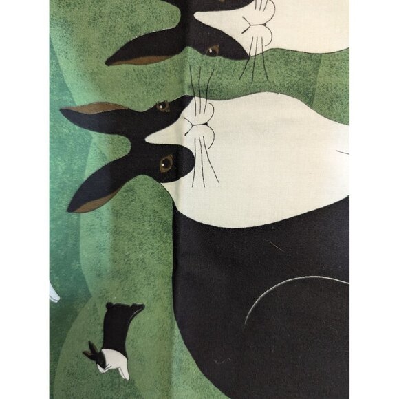 Primitive Country Style Cotton Fabric Panel pillow block COW CHICKEN Cat Bunny - Picture 2 of 4